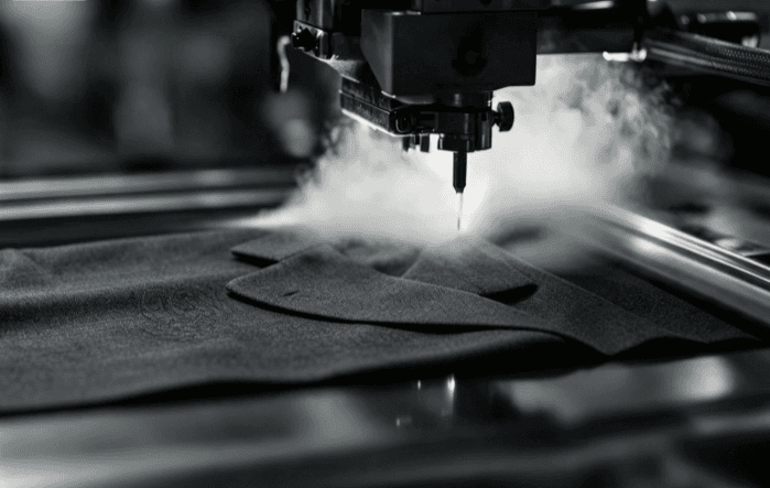 Automated fabric cutting machine in the MAIDYN factory