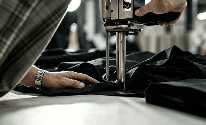 Fabric cutting at the MAIDYN factory