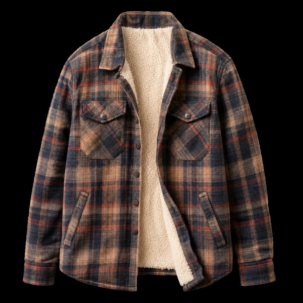 Sherpa-Lined Flannel Jacket Development product reference